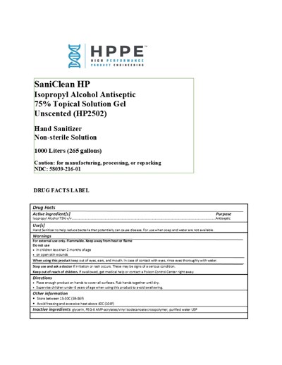 1000 L Label (1000 L Hp2502 Label)